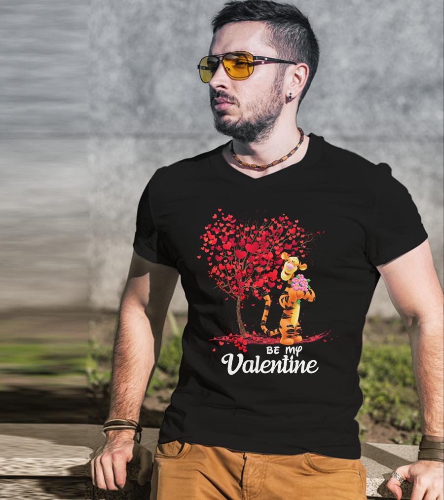 Be My Valentine Tigger Heart Tree T-Shirt