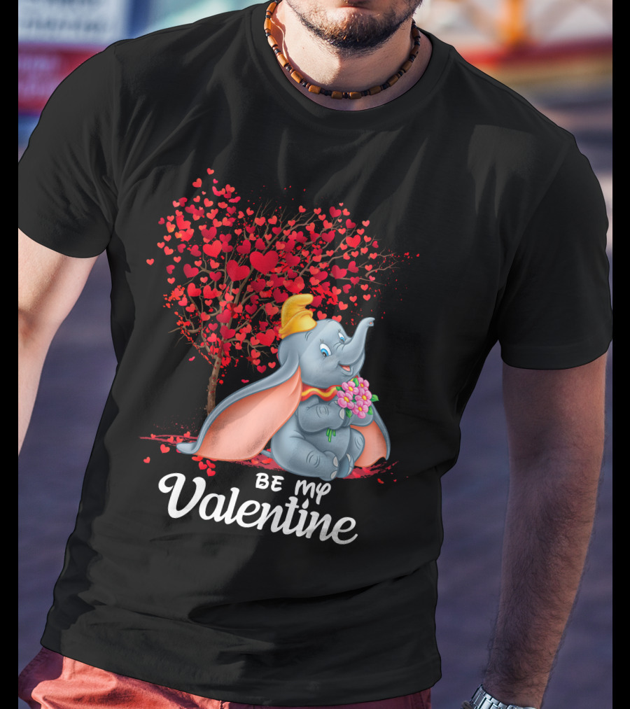 Dumbo Be My Valentine Red Heart Tree Bouquet T-Shirt