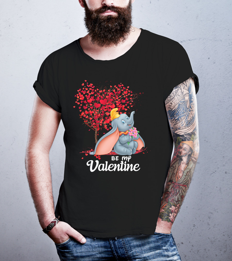 Dumbo Be My Valentine Red Heart Tree Bouquet T-Shirt