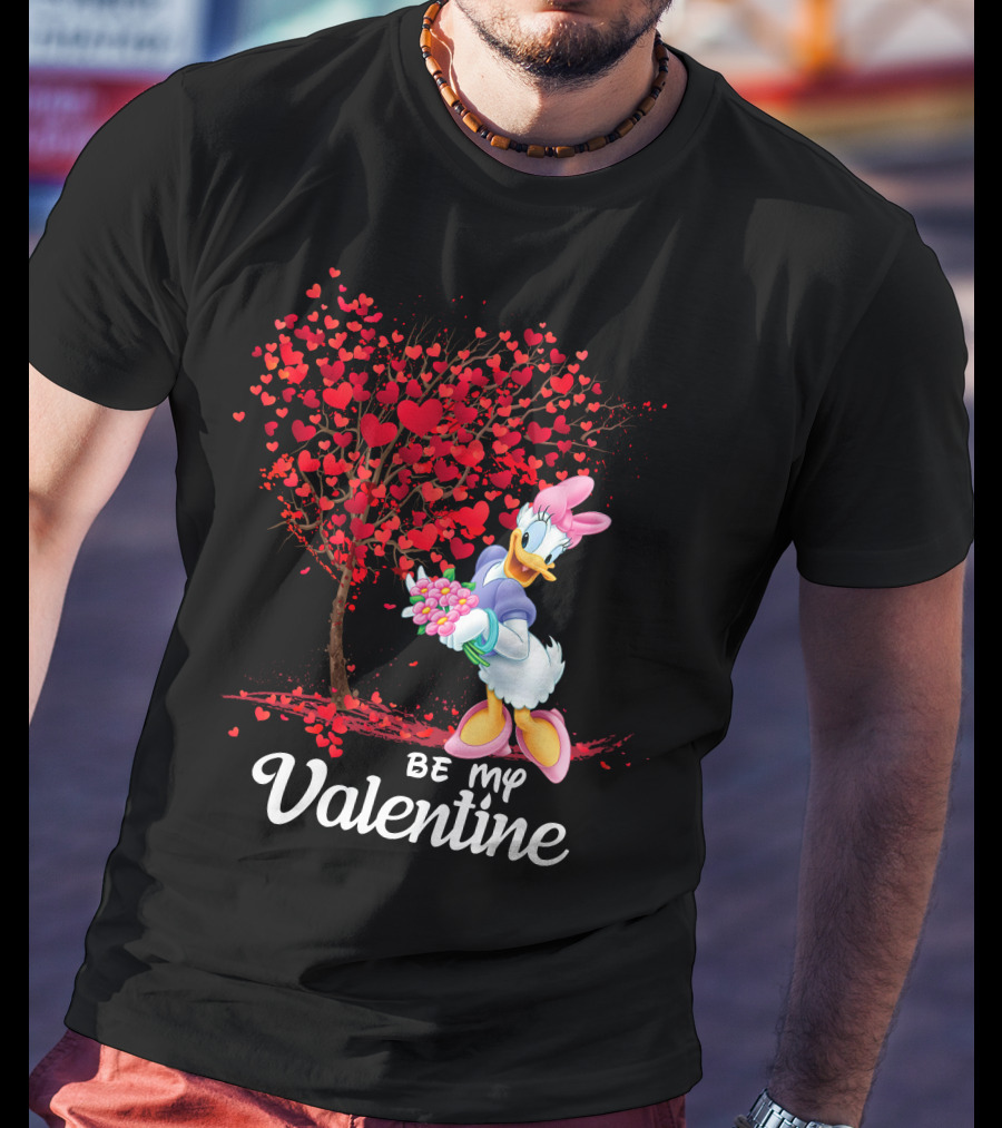 Daisy Duck Be My Valentine Tree Hearts Bouquet T-Shirt