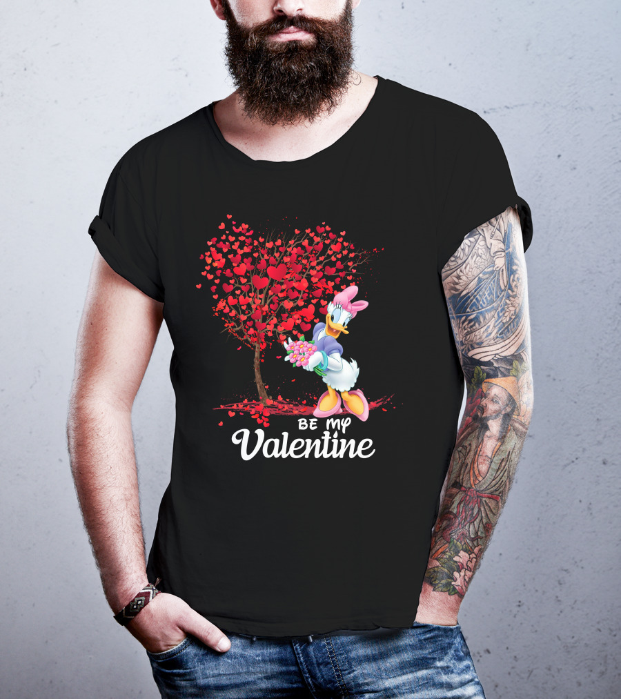 Daisy Duck Be My Valentine Tree Hearts Bouquet T-Shirt