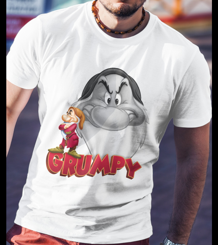 Grumpy Snow White Dwarf Character T-Shirt