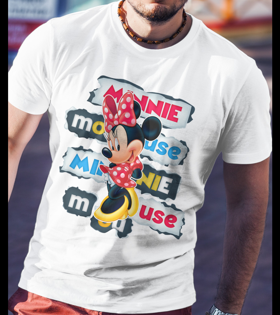 Minnie Mouse Polka Dots Bow Red And Yellow Style T-Shirt