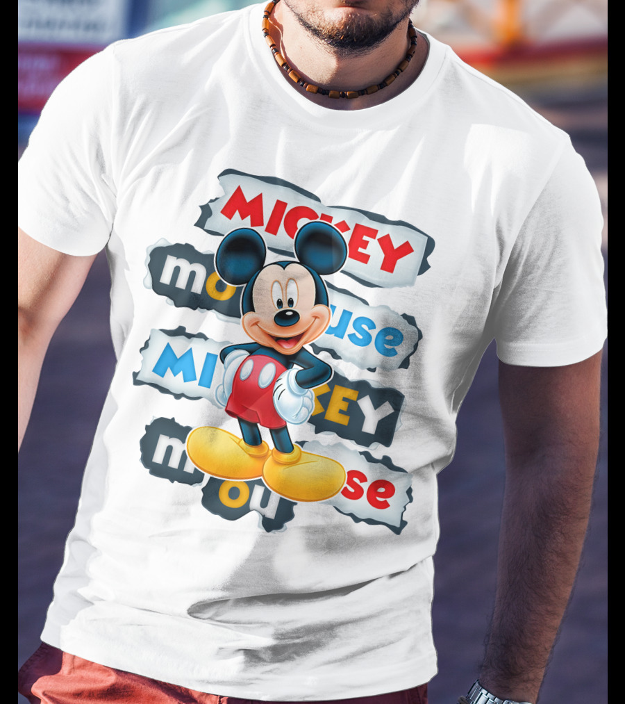 Mickey Mouse Classic Cartoon Character Artwork T-Shirt