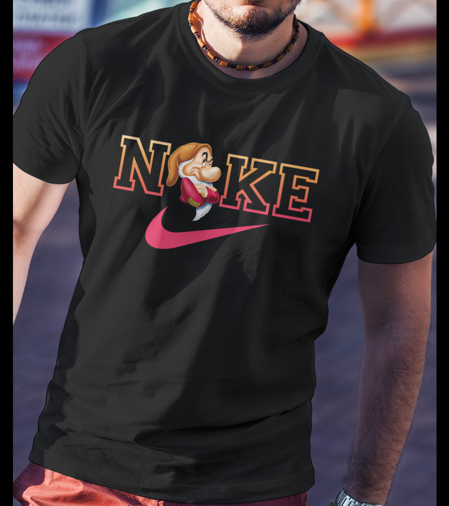 Grumpy Noke Nike Parody With Iconic Character And Swoosh T-Shirt