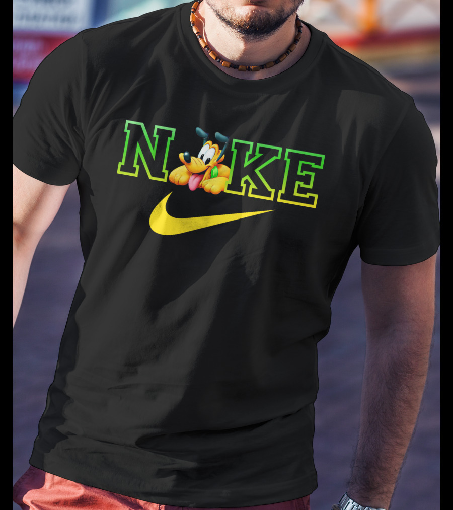 Pluto Nike Parody Logo With Disney Character And Swoosh T-Shirt