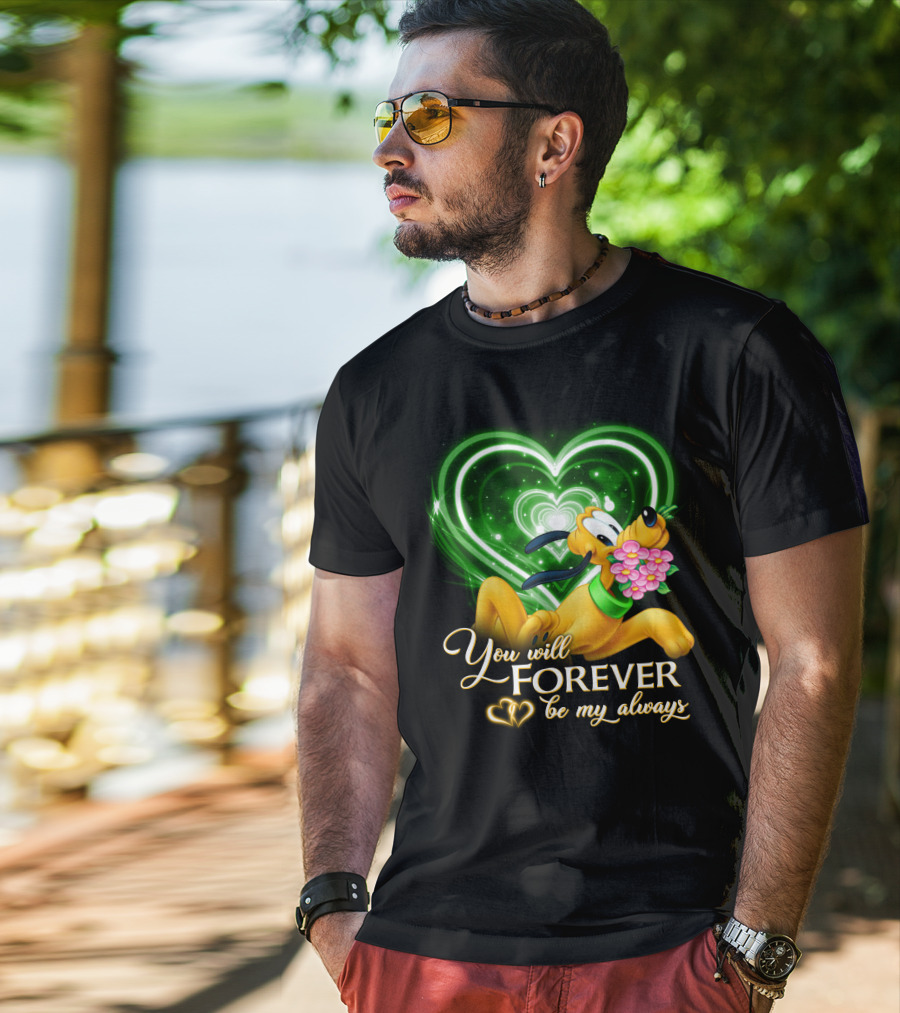 Pluto You Will Forever Be My Always Hearts And Flowers T-Shirt