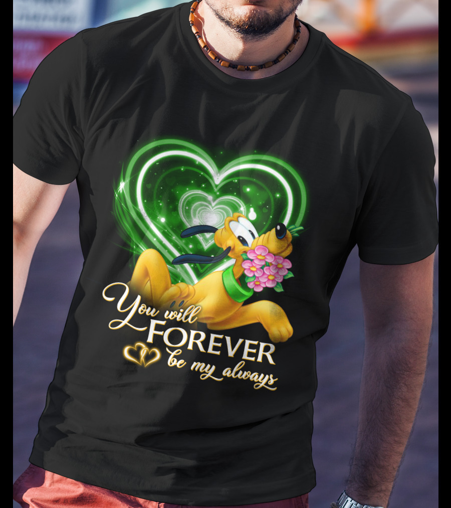 Pluto You Will Forever Be My Always Hearts And Flowers T-Shirt