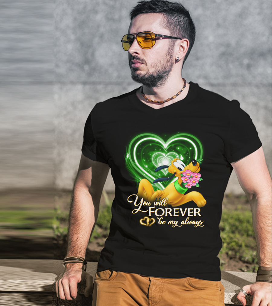 Pluto You Will Forever Be My Always Hearts And Flowers T-Shirt