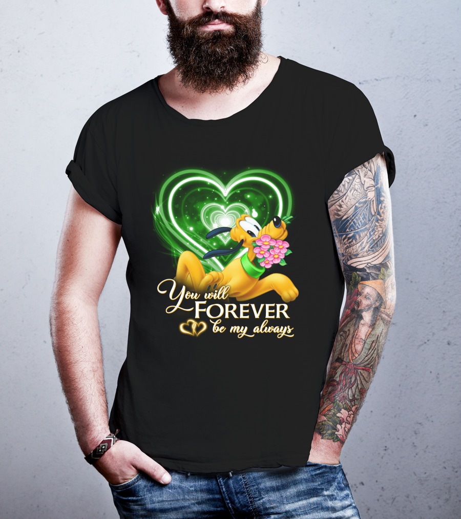 Pluto You Will Forever Be My Always Hearts And Flowers T-Shirt