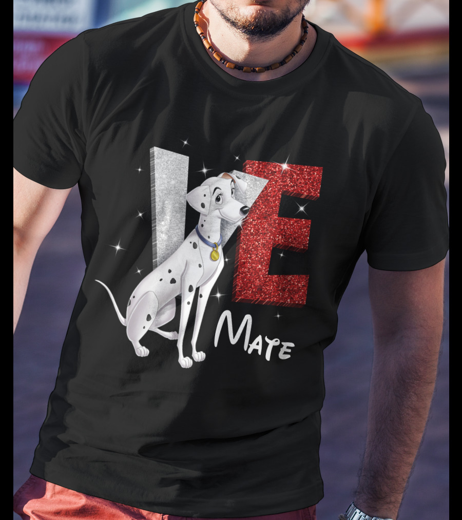 Love Mate Perdita Dalmatian Sparkling Glitter T-Shirt