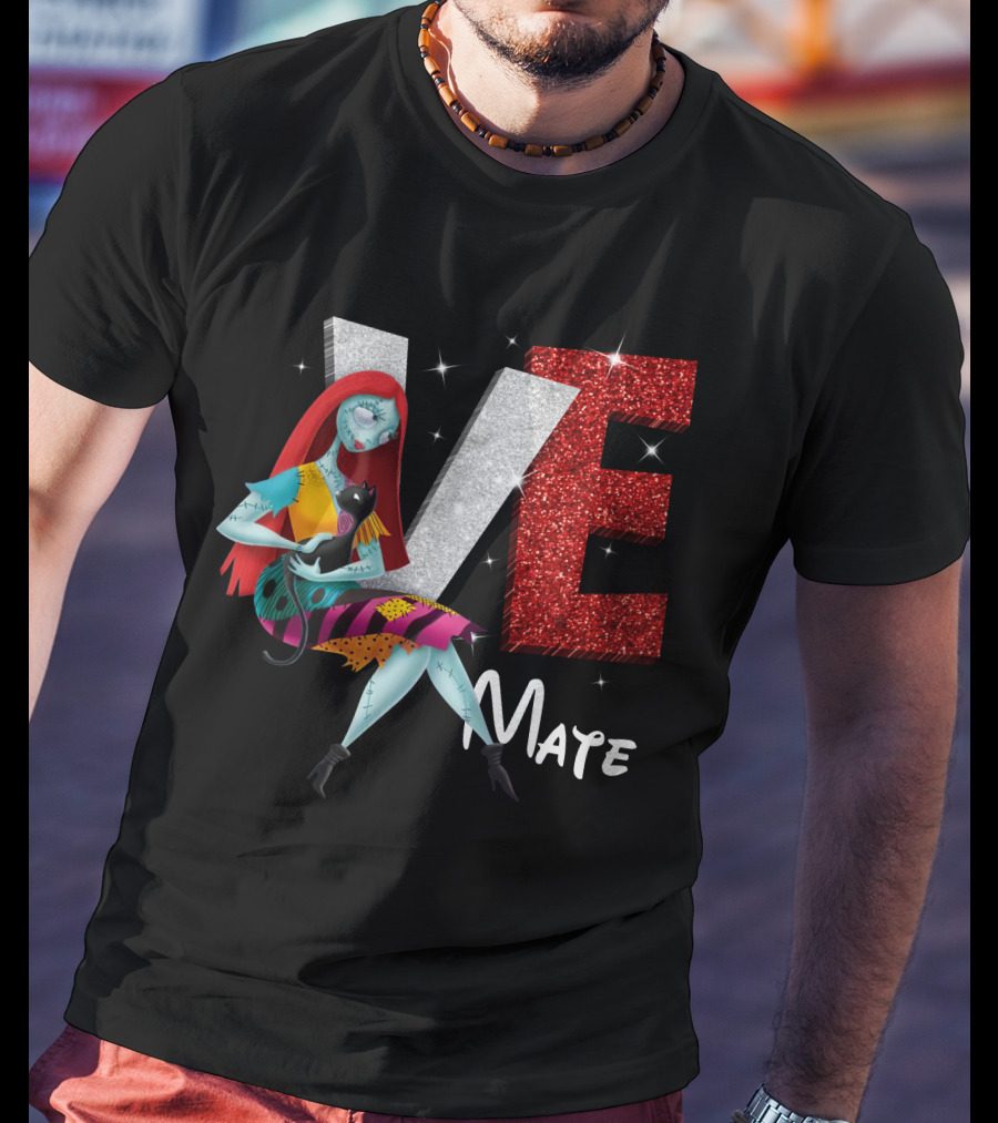 Love Mate Sally Halloween Cat T-Shirt