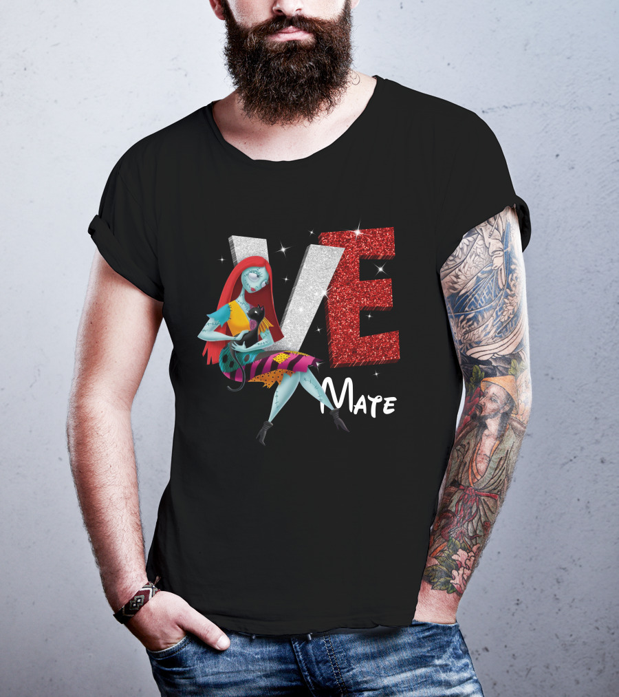 Sally Love Mate Red Black Cat T-Shirt