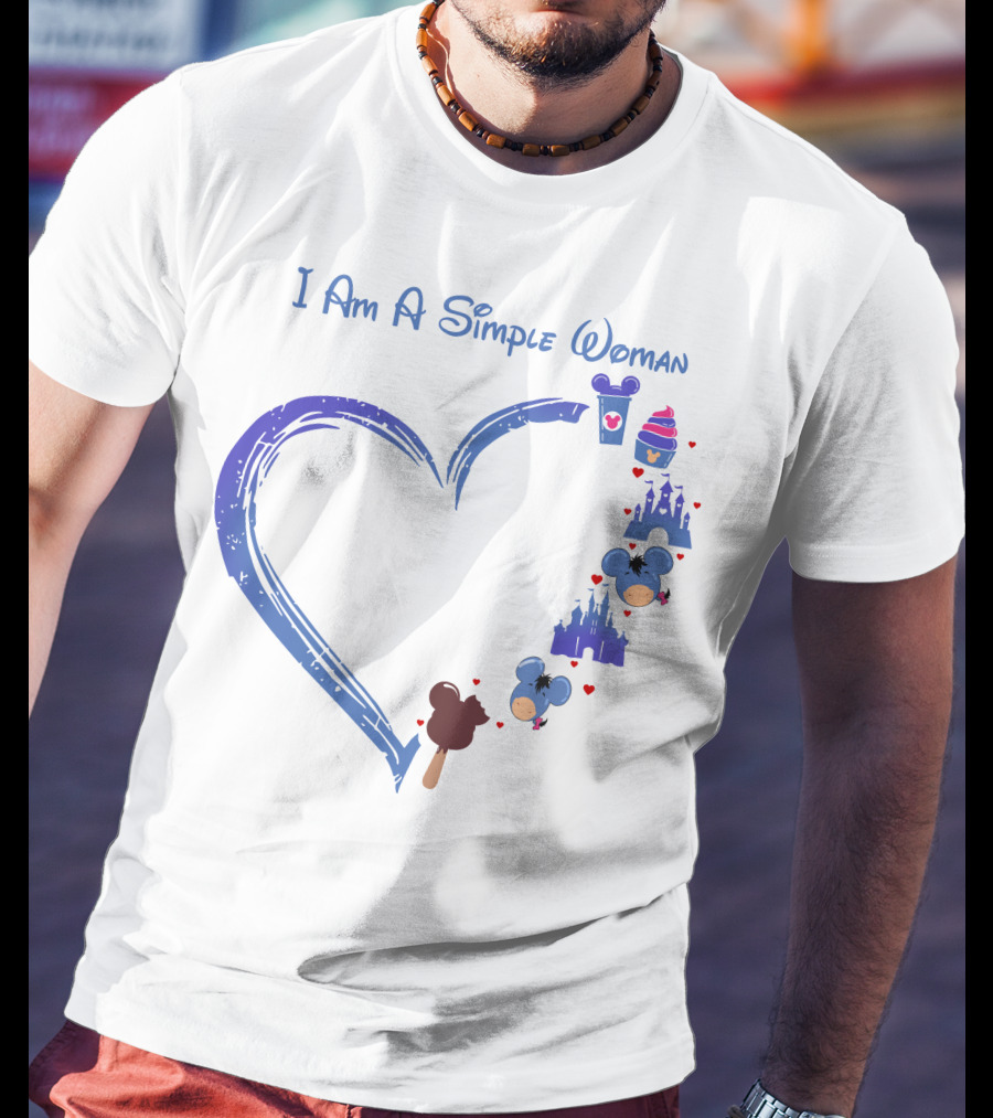 I Am A Simple Woman Mickey Castle Ice Cream Minnie Ears T-Shirt