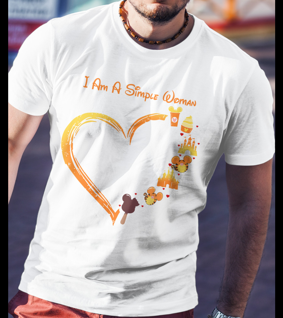 I Am A Simple Woman Mickey Treats Castle Heart T-Shirt