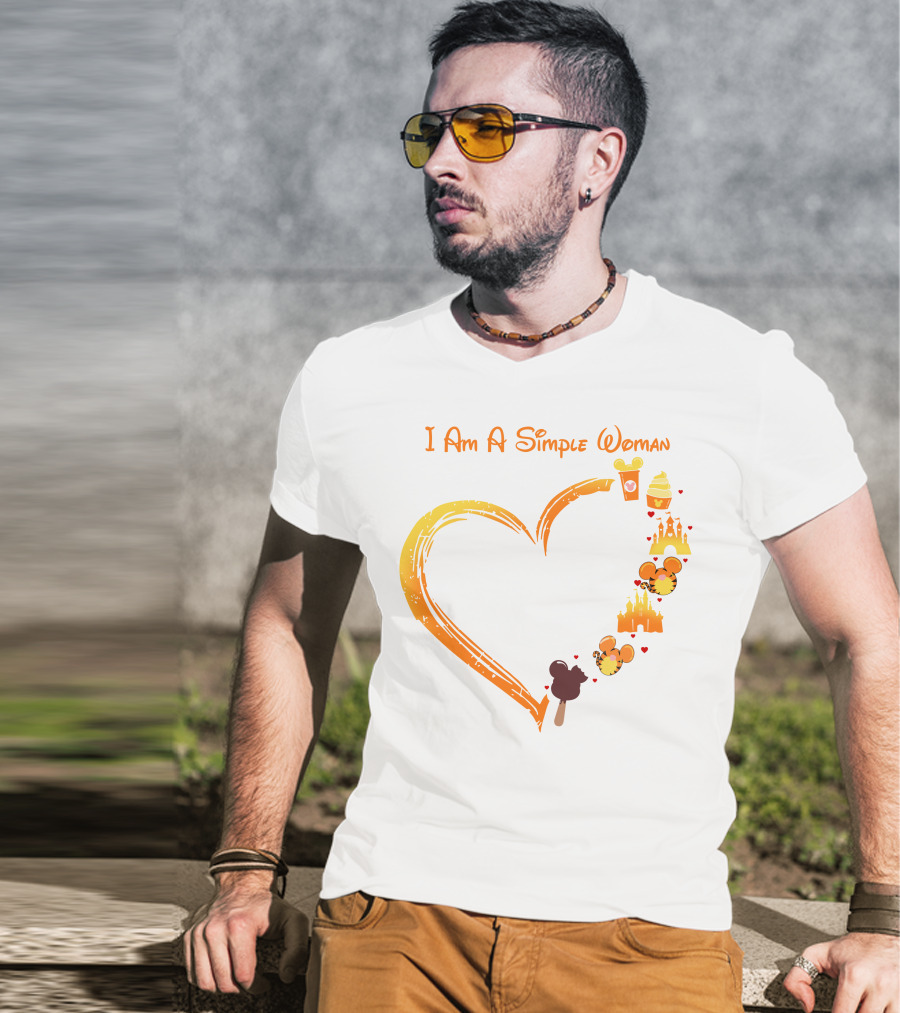 I Am A Simple Woman Mickey Treats Castle Heart T-Shirt