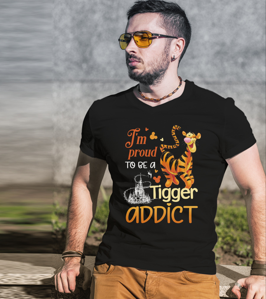 I'm Proud To Be A Tigger Addict Disney Castle T-Shirt