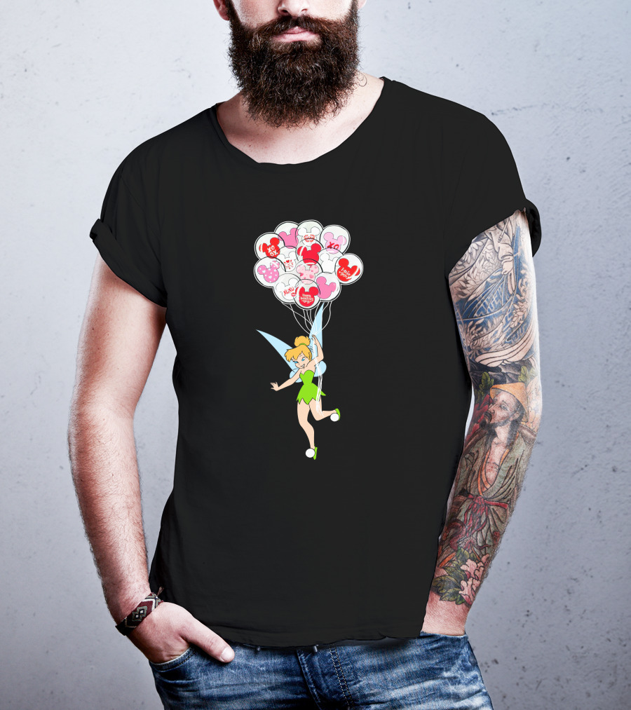 Tinkerbell Minnie Balloons Love Xoxo Disney Icons T-Shirt