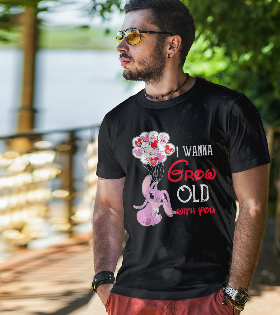 I Wanna Grow Old With You Angel Heart Balloons T-Shirt