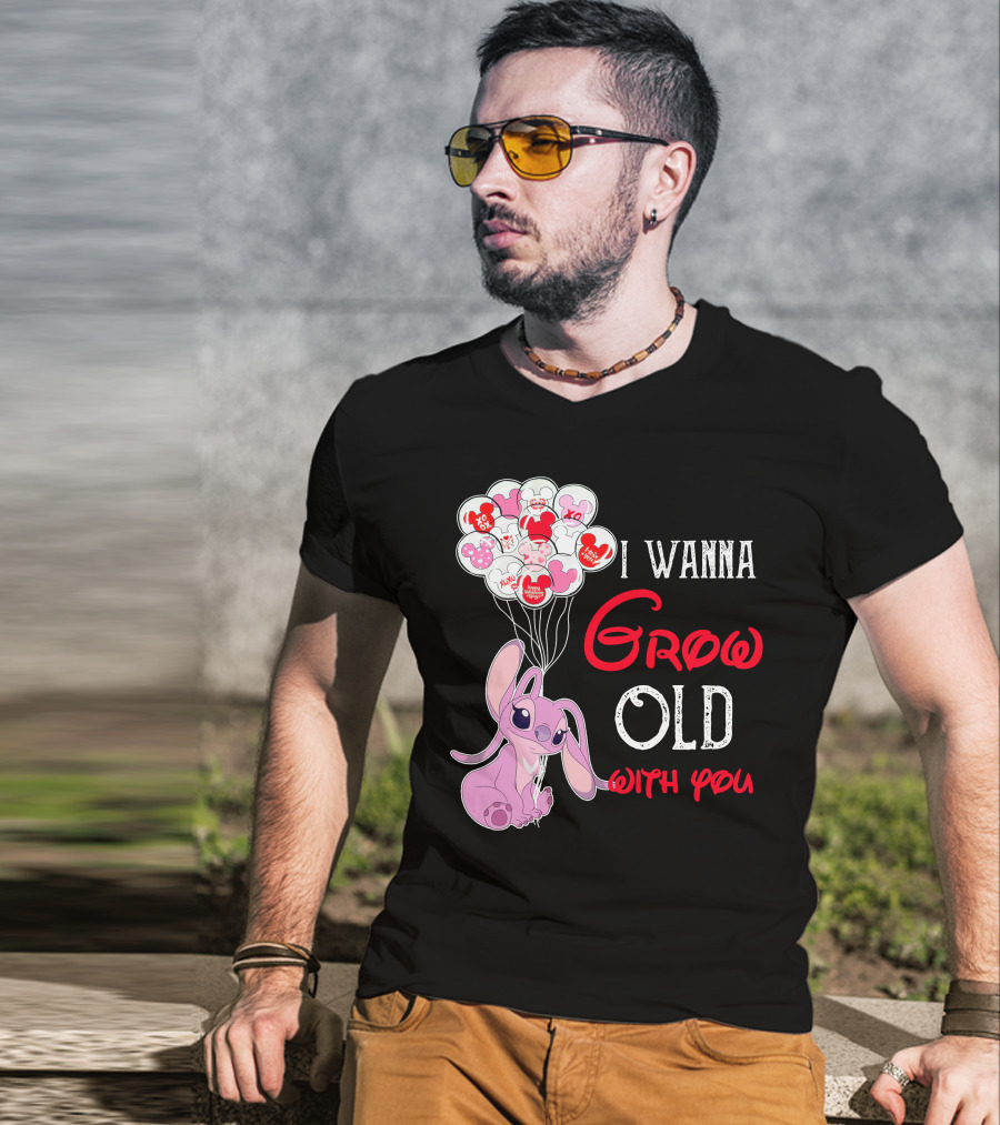 I Wanna Grow Old With You Angel Heart Balloons T-Shirt