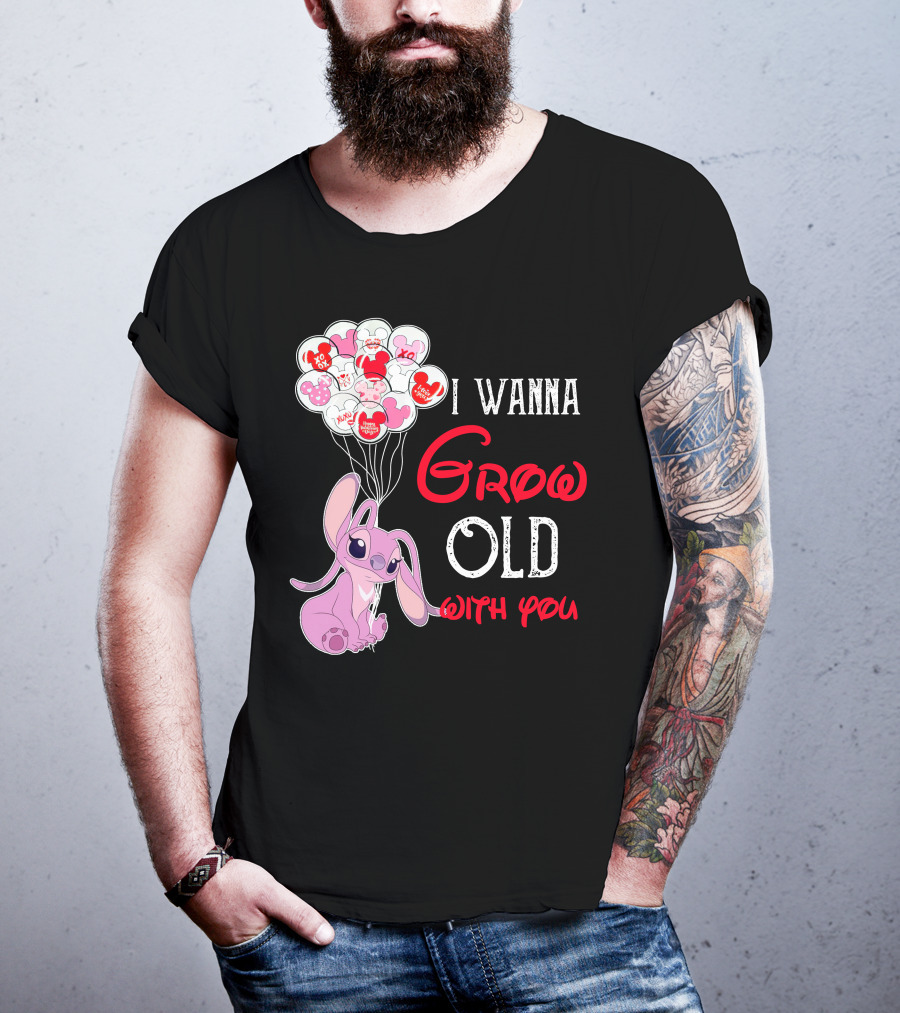I Wanna Grow Old With You Angel Heart Balloons T-Shirt