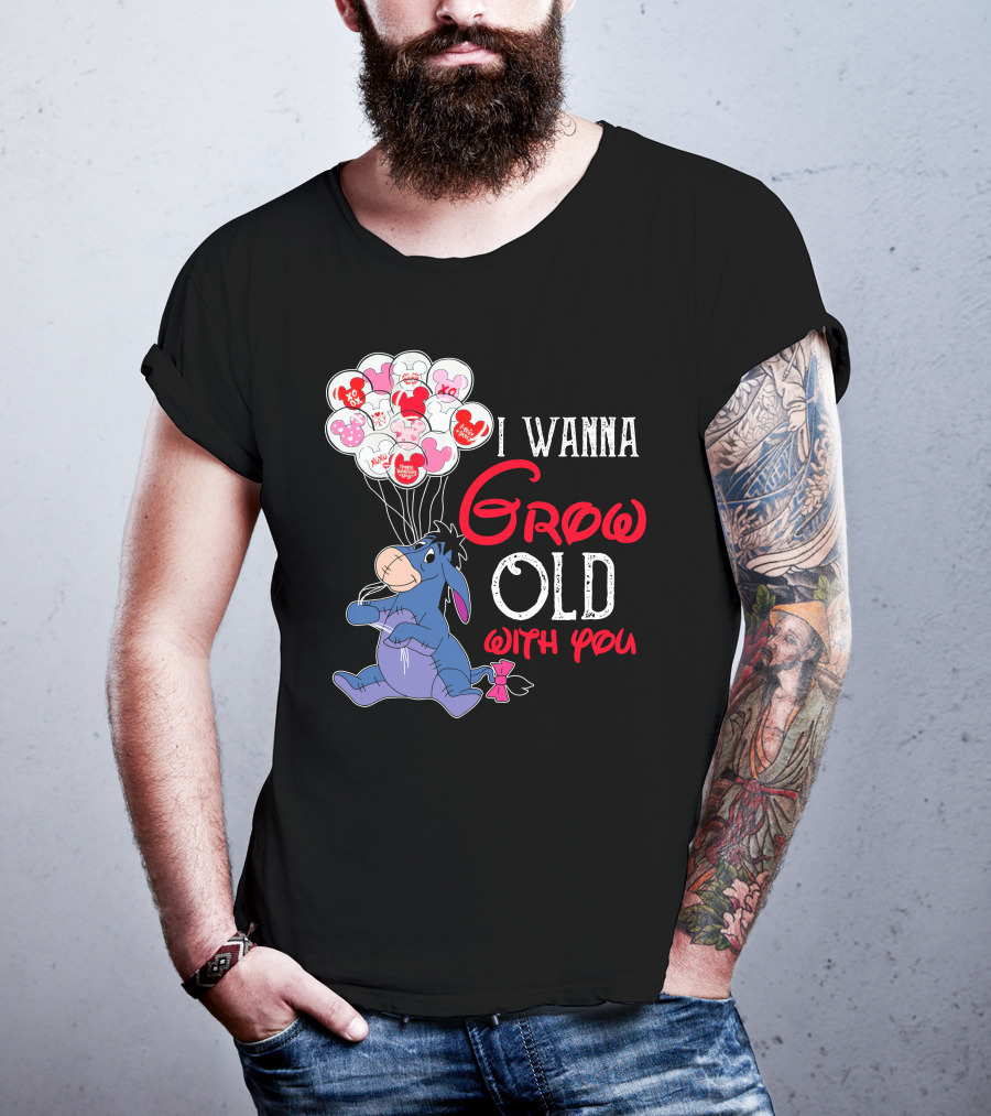 Eeyore I Wanna Grow Old With You Balloons T-Shirt