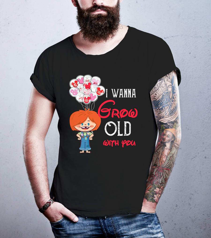 I Wanna Grow Old With You Balloons Xo Character T-Shirt