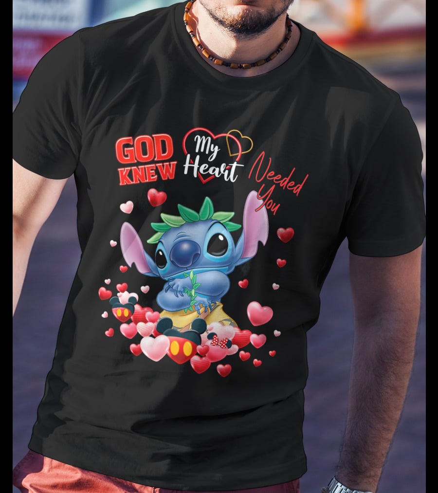 God Knew My Heart Needed You Stitch Hearts T-Shirt