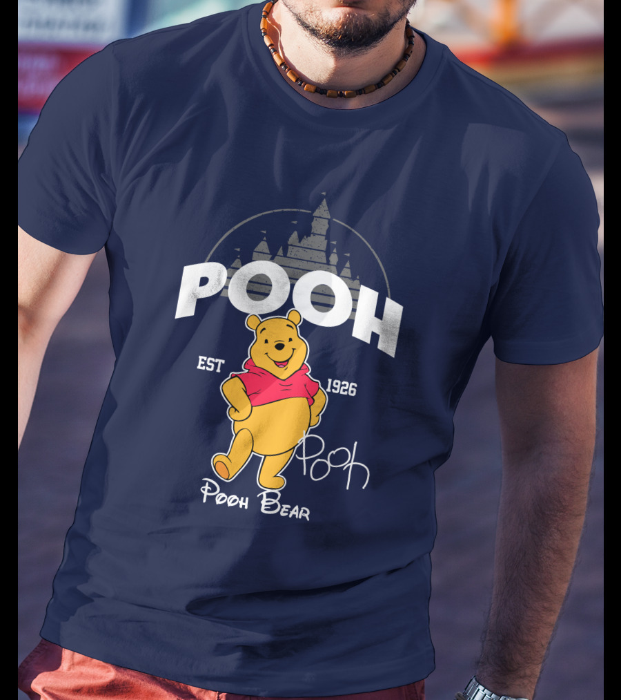 Pooh Bear Est 1926 Castle Backdrop T-Shirt