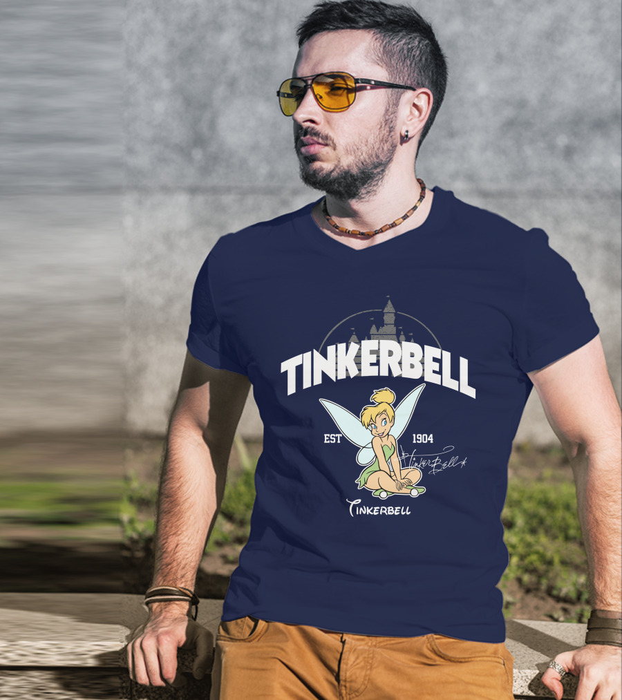 Tinkerbell Est 1904 Castle Background Disney Classic T-Shirt