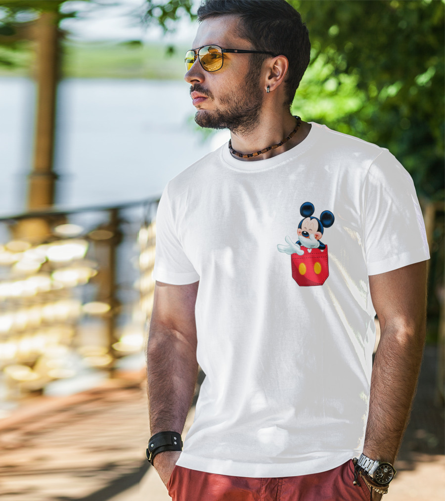 Mickey Mouse Red Pocket T-Shirt