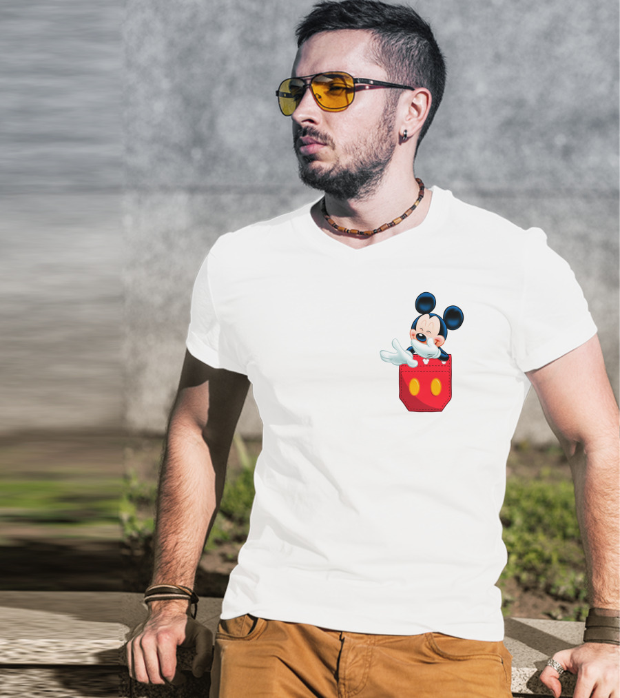 Mickey Mouse Red Pocket T-Shirt