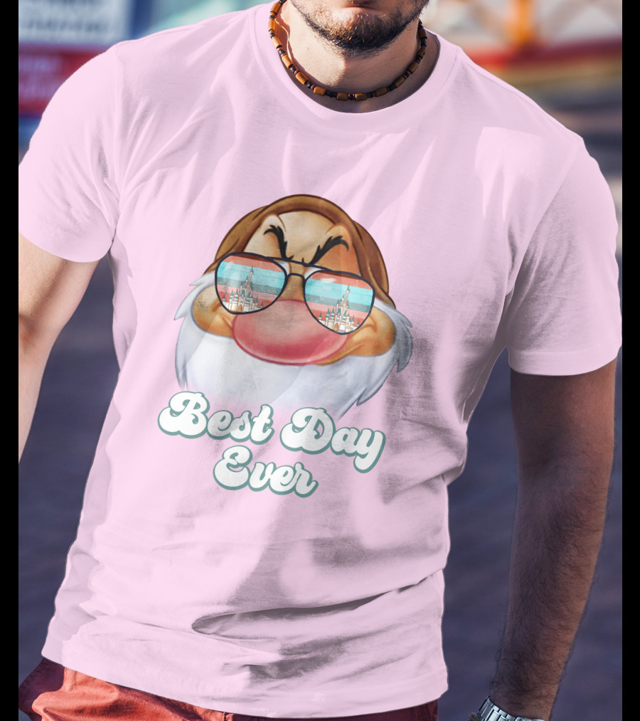 Best Day Ever Grumpy Dwarf Sunglasses Castle Scene T-Shirt