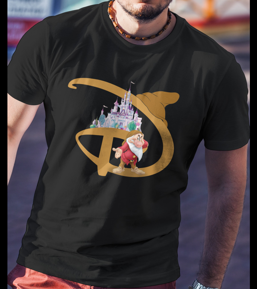 Grumpy With Castle And Character In Fantasy Setting T-Shirt