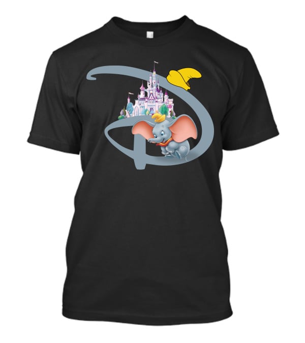 Disney Dumbo Castle With Iconic Hat And Letter D T-Shirt