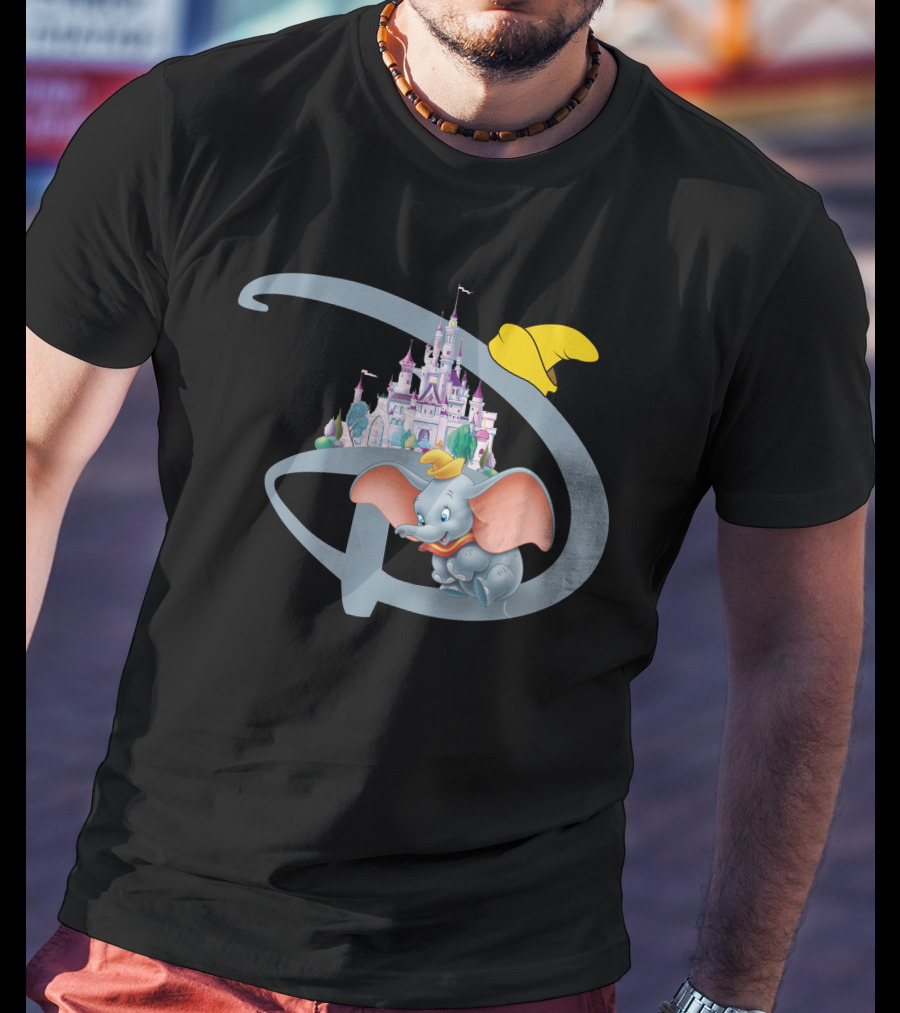 Disney Dumbo Castle With Iconic Hat And Letter D T-Shirt