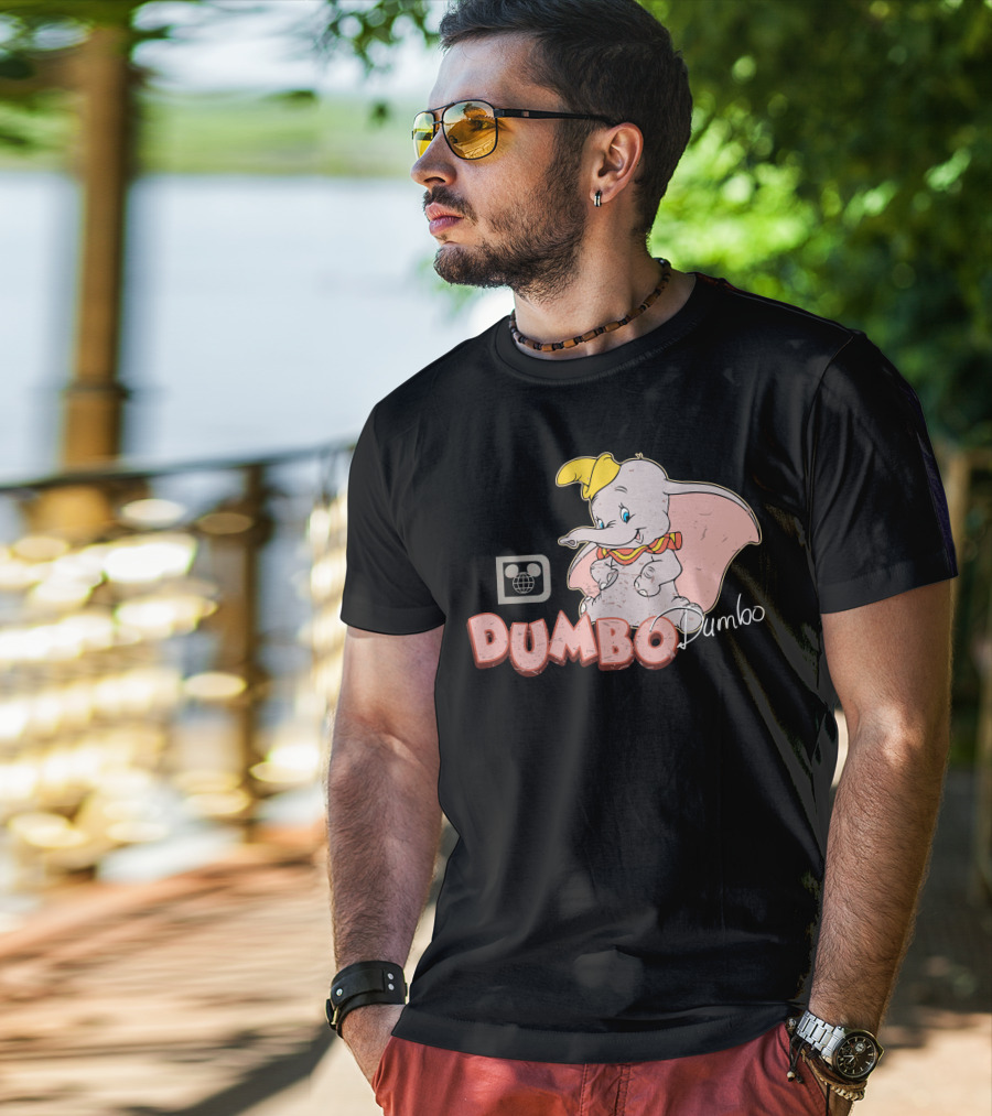 Dumbo Disney Classic Character Vintage Style With Mickey Mouse T-Shirt