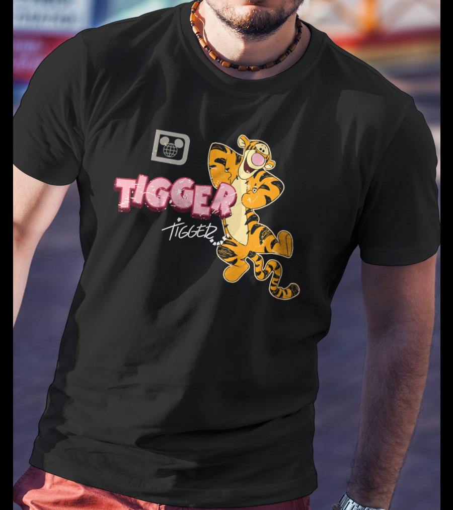 Tigger Disney Character Logo With Illustration And T-Shirt