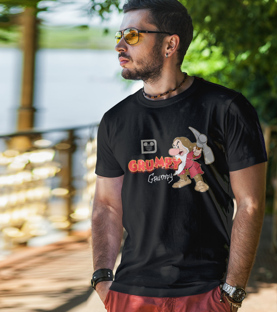 Disney Grumpy Character With Pickaxe T-Shirt