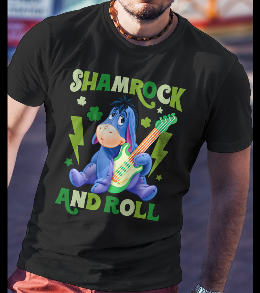 Eeyore Shamrock And Roll T-Shirt