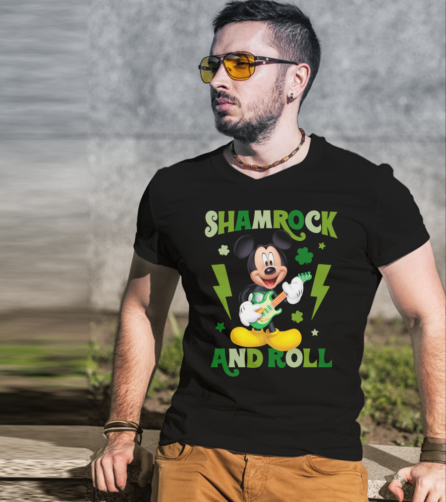 Shamrock And Roll Mickey T-Shirt