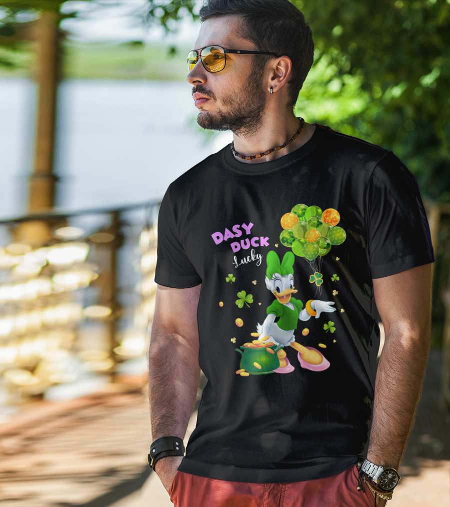 Daisy Duck Lucky St. Patrick's Day Balloons And Shamrocks T-Shirt