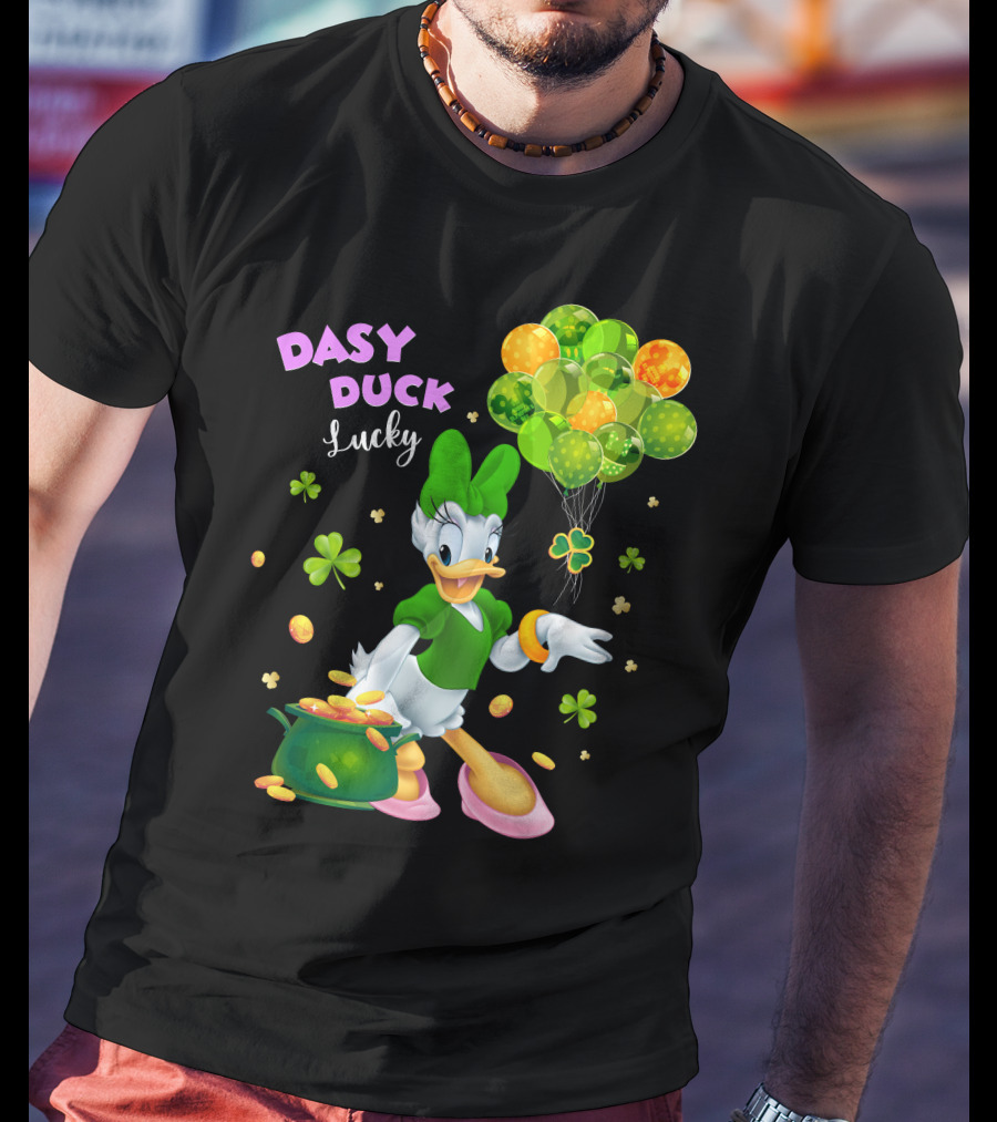 Daisy Duck Lucky St. Patrick's Day Balloons And Shamrocks T-Shirt