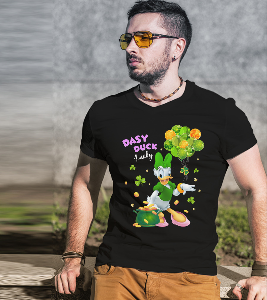 Daisy Duck Lucky St. Patrick's Day Balloons And Shamrocks T-Shirt