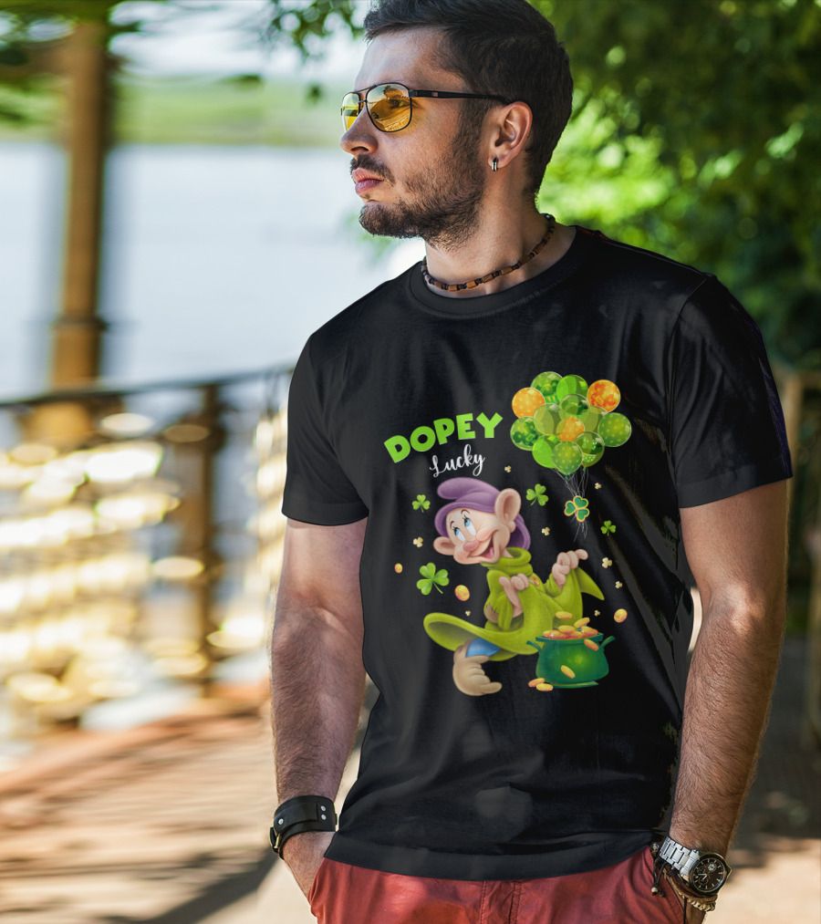 Dopey Lucky Balloons And Coins With Shamrock T-Shirt