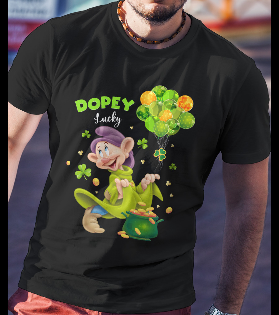 Dopey Lucky Balloons And Coins With Shamrock T-Shirt