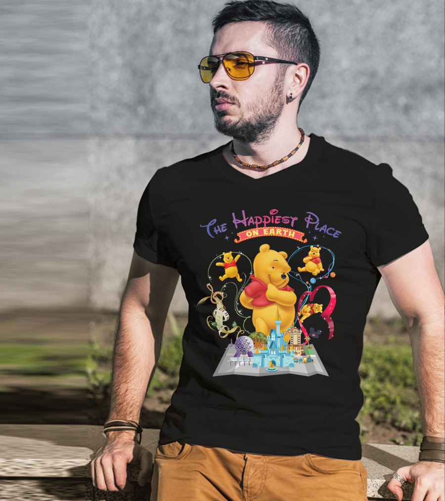 The Happiest Place On Earth Winnie The Pooh Disney Theme Park Adventure T-Shirt
