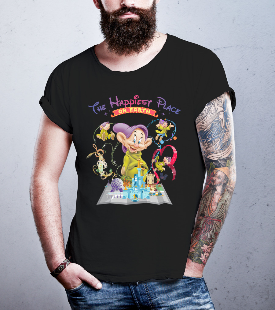 The Happiest Place On Earth Dopey Disney World Magic Kingdom Adventure T-Shirt
