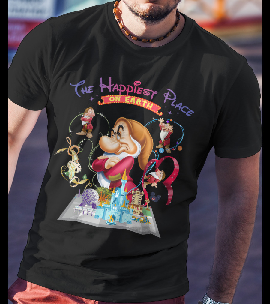 The Happiest Place On Earth Grumpy Dwarf Magic Kingdom Adventure T-Shirt