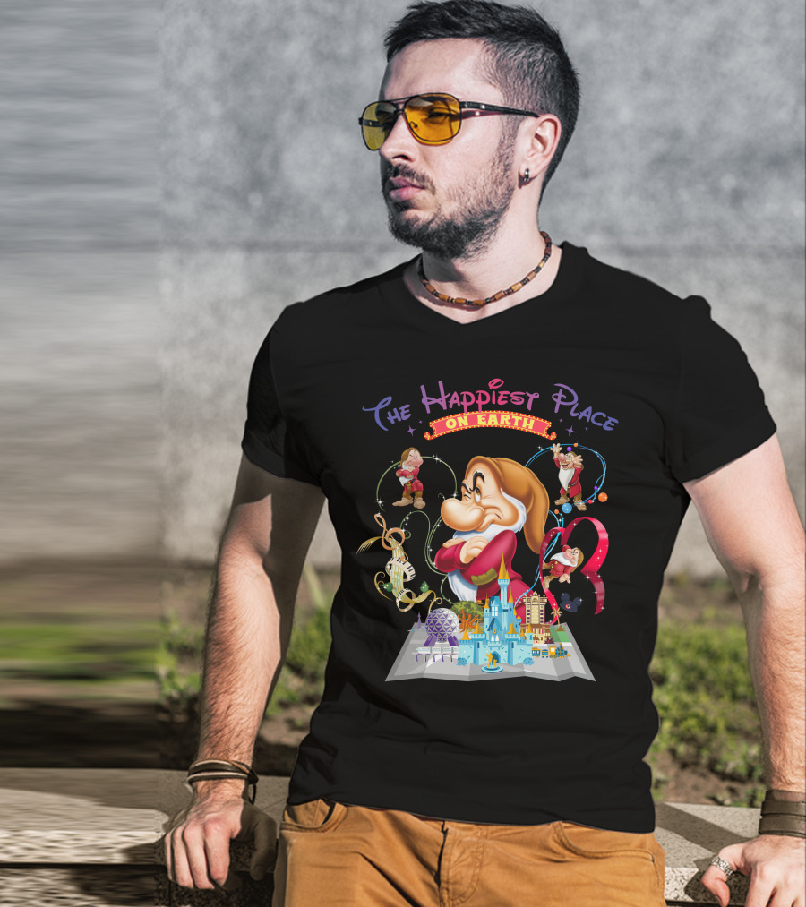 The Happiest Place On Earth Grumpy Dwarf Magic Kingdom Adventure T-Shirt